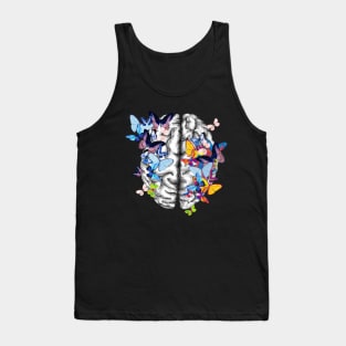 Brain human anatomy,butterflies, mental, watercolor Tank Top